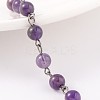 Handmade Amethyst Beads Chains for Necklaces Bracelets Making AJEW-JB00156-05-1