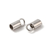 Anti-Tarnish Rhodium Plated 925 Sterling Silver Cord Ends STER-P055-01C-P-2