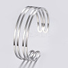 Tarnish Resistant Hollow 304 Stainless Steel Wide Band Cuff Bangles BJEW-H565-01P-1
