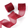 2Rolls Polyester Hot-fix Rhinestone Raw Edges Ribbon OCOR-TA0003-95J-2