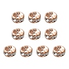 Brass Rhinestone Spacer Beads RB-YW0001-04B-01RG-2