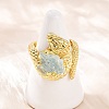 Snake Natural Aquamarine Open Cuff Rings RJEW-K286-10G-03-3