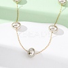 Acrylic Imitation Pearl Oval 304 Stainless Steel Link Chain Necklaces for Women NJEW-F354-02G-1