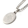 Non-Tarnish Oval with Angel Pendant Necklaces LS-NJEW-C043-04P-1