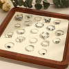 21Pcs Alloy Enamel with Plastic Pearl Finger Rings Sets FS-WG05D6A-01-3