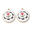 Plating Eco-Friendly Printed Alloy Pendants AL-CBAE25B-01F-G-1