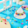 250Pcs 10 Colors Transparent Acrylic Bead Caps OACR-TA0003-21-7