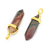 Natural Polychrome Jasper/Picasso Stone/Picasso Jasper Bullet Double Terminated Pointed Pendants G-G902-B26-4