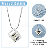 925 Sterling Silver Cube Empty Bead Cage Charms STER-WH0005-62-4