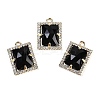 Natural Obsidian Faceted Rectangle Pendants G-I375-05G-05-1