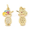Brass with Cubic Zirconia Enamel Pendants X-KK-K343-06G-1