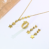 Stainless Steel Star Earrings & Necklaces & Rings Sets for Women IZ1573-3