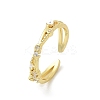 Clear Cubic Zirconia Cuff Rings RJEW-G337-18G-4