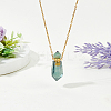 1Pc Natural Fluorite Faceted Hexagonal Prism Perfume Bottle Pendant Necklaces NJEW-FH0001-24-8