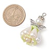 Pearlized Glass Pearl Beads  Pendants PALLOY-MZ00487-3