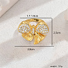 Exaggerated European and American Bowknot Brass Micro Pave Clear Cubic Zirconia Finger Rings for Women QU2931-3-1