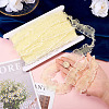 10 Yards Polyester Pleated Elastic Lace Trim SRIB-TA0001-23C-6
