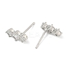 Brass Micro Pave Clear Cubic Zirconia Stud Earrings EJEW-R016-26P-14-4