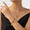 201 Stainless Steel Rhinestone Padlock Charm Bracelet & Necklace Set MQ4841-1