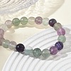Natural Fluorite Round Beaded Stretch Bracelets GG-CBA12F1-02A-04-3