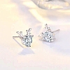 Anti-Tarnish 925 Sterling Silver with Moissanite Rhinestone Stud Earrings AJEW-U007-04P-4