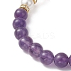 Natural Rose Quartz & Amethyst Beads Stretch Bracelets for Women BJEW-JB13193-01-4