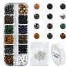 DIY Natural & Synthetic Gemstone Round Beads Stretch Bracelets Making Kits DIY-YW0011-49-1