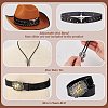 3Pcs 3 Styles PU Leather Men's Chain Belt with Alloy Horse Clasp & Star Bolo Tie & Adjustable Hat Band AJEW-GA0006-64-3