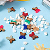 12Pcs 6 Colors Opaque Resin & Walnut Wood Connector Charms RESI-TA0002-70-5