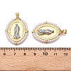 Brass with ABS Imitation Pearl Pendants KK-T070-16G-03-3
