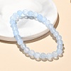 Natural & Dyed White Jade Bead Stretch Bracelets BJEW-K212-A-018-1