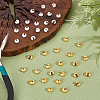 200Pcs 2 Colors Textured Brass Crimp Beads Covers KK-ME0003-43-5