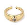 Rack Plating Brass Micro Pave Cubic Zirconia Cuff Finger Rings for Women RJEW-C114-21E-G-2