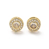 Brass Micro Pave Clear Cubic Zirconia Stud Earrings EJEW-Q015-10G-3