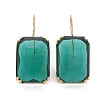 Faceted Rectangle Glass Dangle Earrings EJEW-Q021-002-2