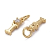 Brass Micro Pave Clear Cubic Zirconia Pendants ZIRC-Z011-35I-2