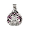 Brass Micro Pave Cubic Zirconia Pendants KK-A260-07A-P-1