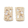 Brass Pave Clear Cubic Zirconia Pendants KK-N232-472LG-2