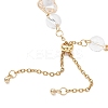 Glass & Natuarl Quartz Crystal Slider Bracelets BJEW-JB12898-02-4