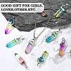 14Pcs 7 Colors Faceted Bullet Glass Pointed Pendants GLAA-CJ0001-71-6