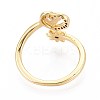 Brass Micro Pave Cubic Zirconia Cuff Rings for Women KK-T071-77G-3