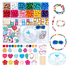 DIY Wood Beaded Bracelets and Keychains Making Kit DIY-PH0008-94-1