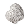 Brass Micro Pave Cubic Zirconia Adjustable Open Cuff Rings for Women RJEW-A072-02P-2