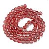 Frosted Transparent Glass Bead Strands GLAA-P065-10mm-06-5