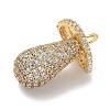 Rack Plating Brass Micro Pave Clear Cubic Zirconia Pendants KK-L224-001G-2