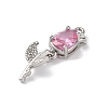 Ion Plating(IP) Brass Micro Pave Cubic Zirconia Tulip Pendants KK-U042-02P-02-2