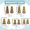 80Pcs 5 Colors Tibetan Style Cone Alloy Bead Caps TIBE-PH0002-30AG-4