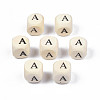Printed Natural Wood Beads WOOD-T026-001A-1