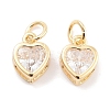 Brass Micro Pave Cubic Zirconia Pendants KK-P271-02G-B-1