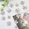24Pcs 3 Style Irregular Flower Shape 1-Hole Zinc Alloy Shank Buttons BUTT-HY0001-01P-4